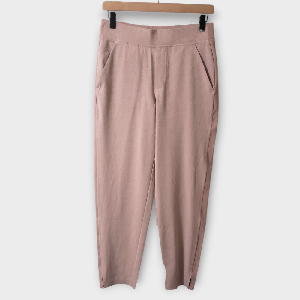 Athleta Brooklyn Textured Ankle Pant Mauve Pink Size 4 Tapered Leg Stretch